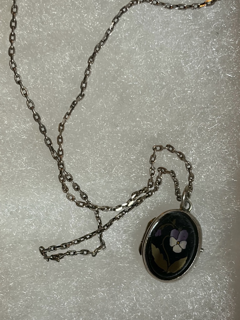 Antique Pietra Dura 800 Silver Double Sided Small Floral Motif Locket - Picture 8 of 16